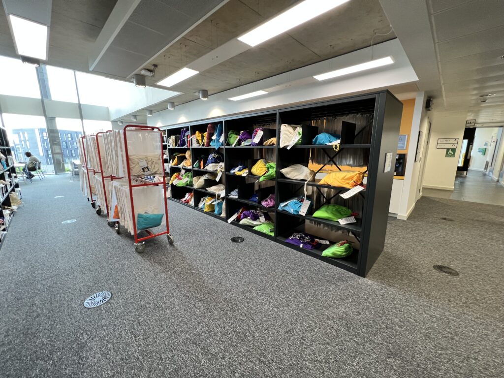 Library shelving with specialist education resources