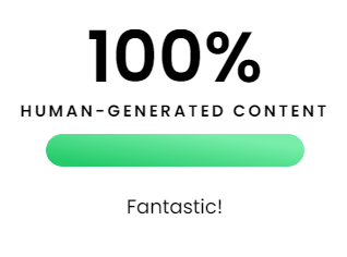 100% Human-generated content. Fantastic!